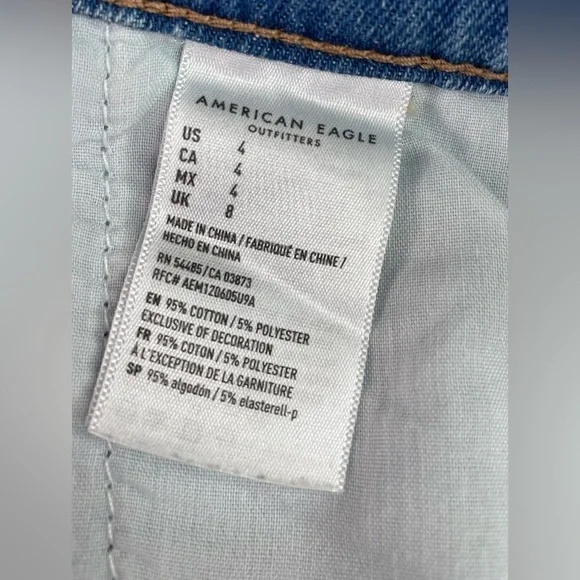 American Eagle Mom Shorts Rolled Cuff Pleated High Rise Denim Size 4 - Picture 9 of 9